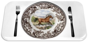 bord bestek met paard